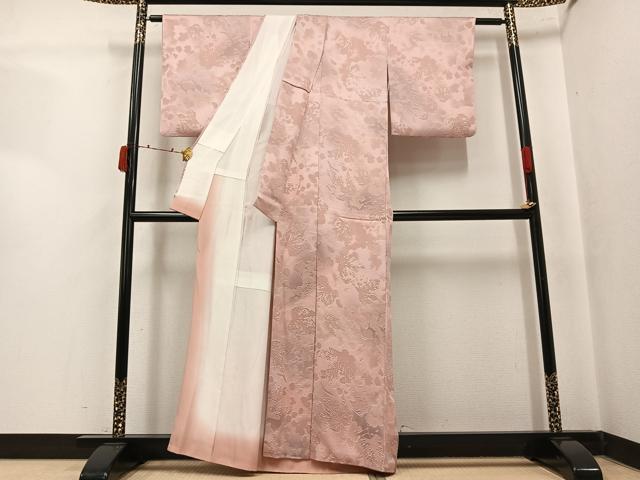 平和屋着物●上質な小紋　舞葉文　暈し染め　正絹　逸品　AABK5271ph