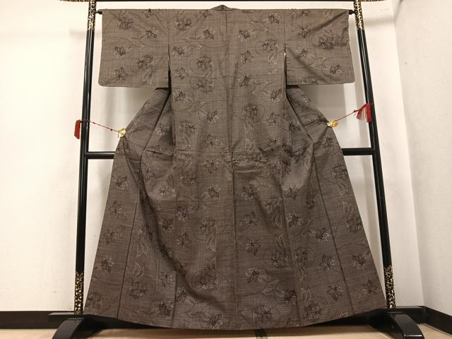 平和屋着物●本場大島紬　7マルキ　更紗文　正絹　逸品　AABK5272ph