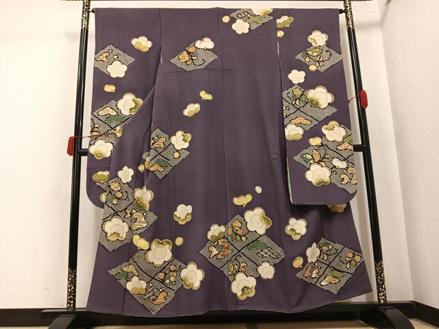 平和屋着物●豪華振袖　梅松文　金彩　正絹　逸品　AABK5276ph