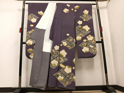 平和屋着物●豪華振袖　梅松文　金彩　正絹　逸品　AABK5276ph