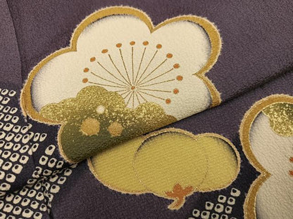 平和屋着物●豪華振袖　梅松文　金彩　正絹　逸品　AABK5276ph