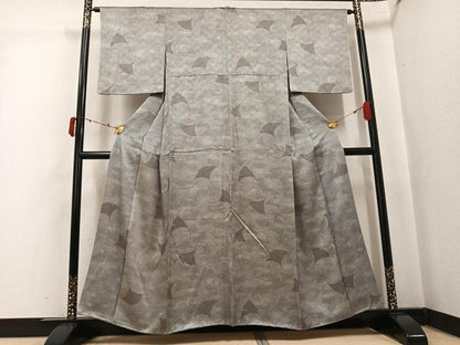 平和屋着物●江戸小紋　銀杏　正絹　逸品　AABK5277ph