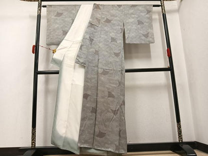 平和屋着物●江戸小紋　銀杏　正絹　逸品　AABK5277ph