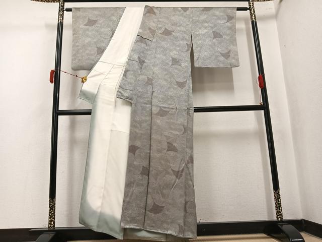 平和屋着物●江戸小紋　銀杏　正絹　逸品　AABK5277ph
