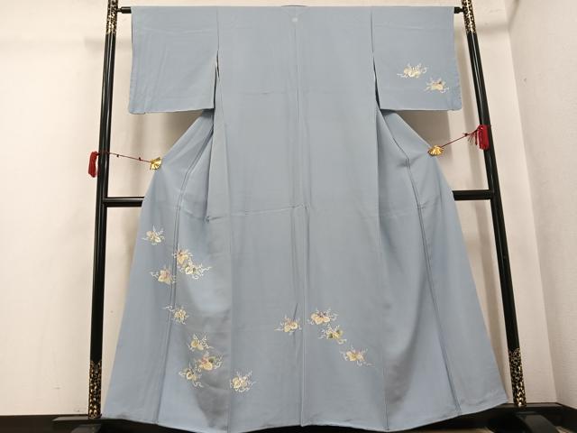 平和屋着物▼訪問着　駒刺繍　桐　金彩　正絹　逸品　AABK5285ph