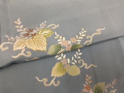 平和屋着物▼訪問着　駒刺繍　桐　金彩　正絹　逸品　AABK5285ph