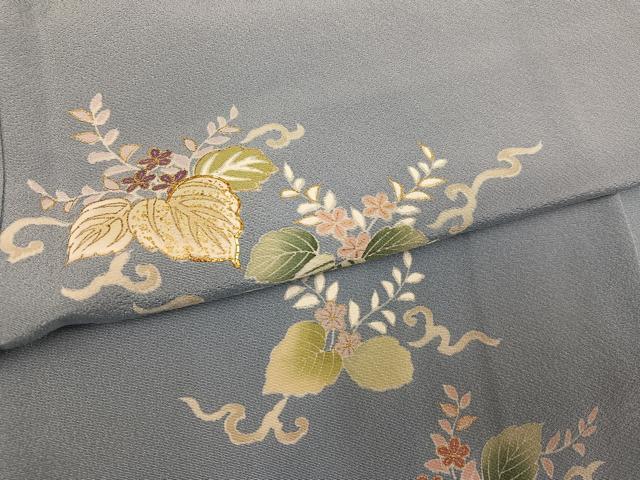 平和屋着物▼訪問着　駒刺繍　桐　金彩　正絹　逸品　AABK5285ph