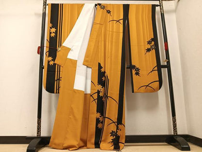 平和屋着物●豪華振袖　楓間道　金彩　正絹　逸品　AABK5287ph