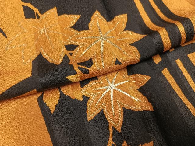 平和屋着物●豪華振袖　楓間道　金彩　正絹　逸品　AABK5287ph