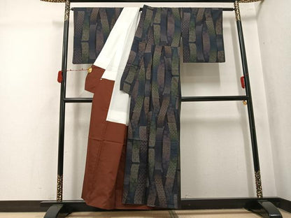 平和屋着物●本場大島紬　9マルキ　花尽くし　松坂屋扱い　正絹　逸品　AABK5288ph