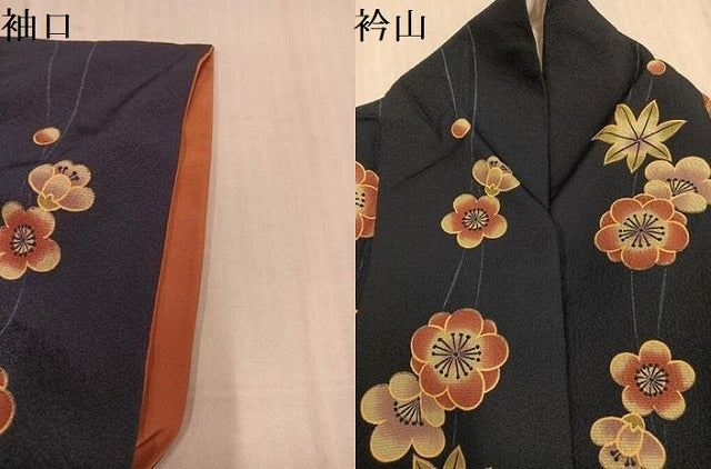 平和屋着物●上質な小紋　梅　楓　やまと誂製　正絹　逸品　AABK5289ph