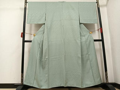平和屋着物●上質な色無地　花唐草地紋　柳鼠色　正絹　逸品　未使用　AABK5293ph