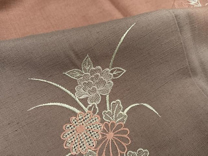 平和屋着物●訪問着　中国三大刺繍　汕頭刺繍　スワトウ刺繍　総刺繍　紬地　花絵巻　正絹　逸品　AABK5294ph