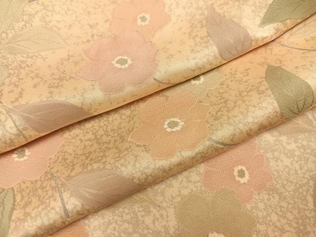 平和屋着物●上質な小紋　地紋起こし　草花文　正絹　逸品　未使用　AABK5300ph