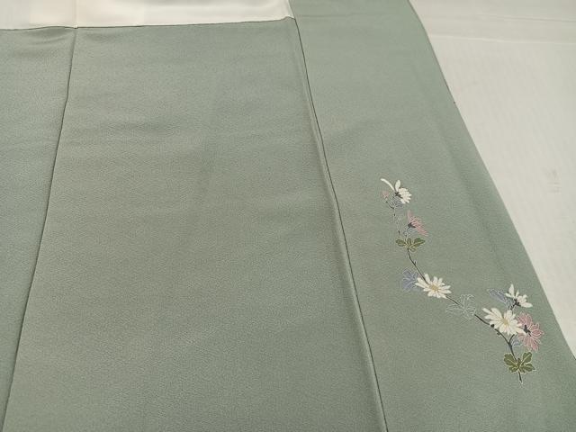 平和屋着物●訪問着　友禅　枝花文　暈し染め　ロング丈　正絹　逸品　AABK5302ph