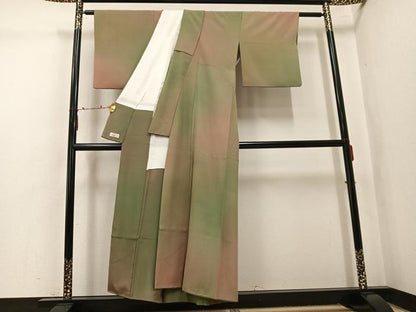 平和屋着物●染色作家　斉藤三才　小紋　霞文　暈し染め　やまと誂製　正絹　逸品　AABK5304ph