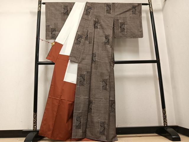 平和屋着物●本場大島紬　9マルキ　吉祥花文　正絹　逸品　未使用　AABK5306ph