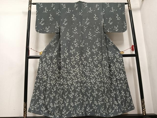 平和屋着物▼訪問着　髭紬　楓　正絹　逸品　AABK5308ph
