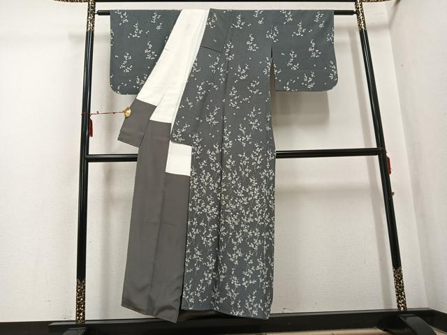 平和屋着物▼訪問着　髭紬　楓　正絹　逸品　AABK5308ph