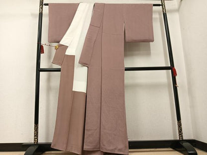 平和屋着物●江戸小紋　丸文　鬼しぼ縮緬　正絹　逸品　AABK5316ph