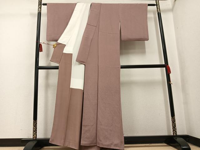 平和屋着物●江戸小紋　丸文　鬼しぼ縮緬　正絹　逸品　AABK5316ph