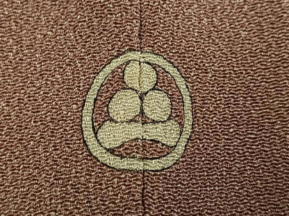 平和屋着物●江戸小紋　丸文　鬼しぼ縮緬　正絹　逸品　AABK5316ph