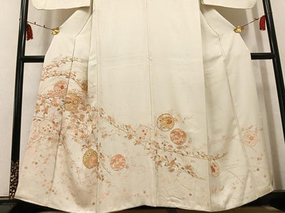 平和屋着物●訪問着　駒刺繍　雪輪草花宝尽くし　金彩　正絹　逸品　AABK5317ph