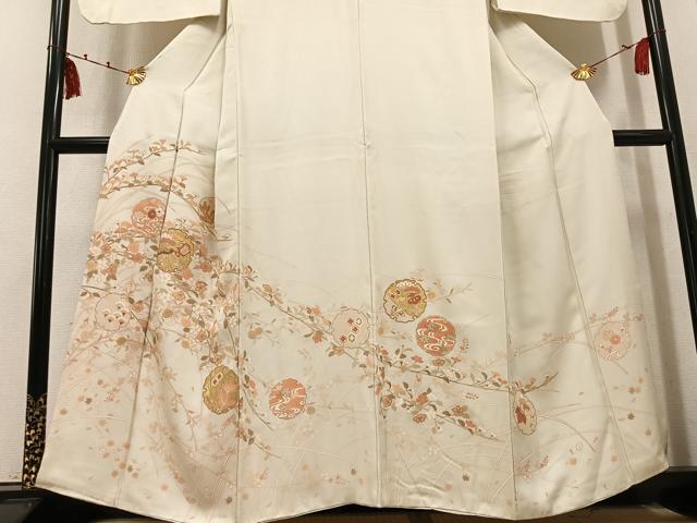 平和屋着物●訪問着　駒刺繍　雪輪草花宝尽くし　金彩　正絹　逸品　AABK5317ph