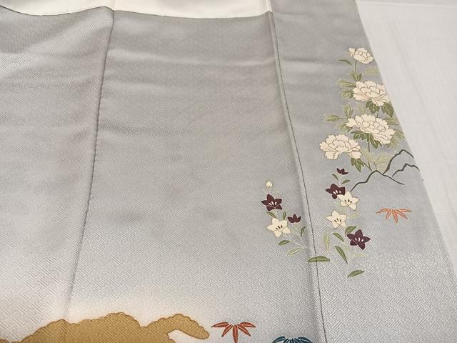 平和屋着物●訪問着　友禅　風景花車文　暈し染め　金彩　正絹　逸品　AABK5320ph
