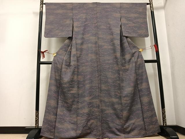 平和屋着物●上質な小紋　霞文　金彩　正絹　逸品　AABK5322ph