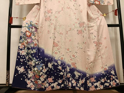 平和屋着物●訪問着　童子　桜　暈し染め　金彩　正絹　逸品　AABK5326ph