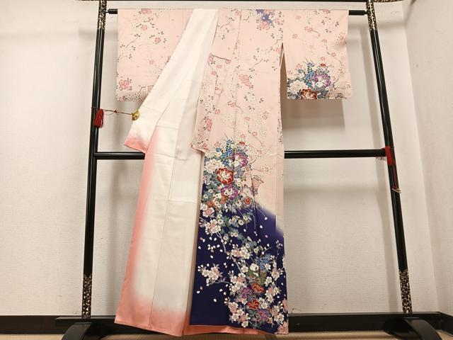 平和屋着物●訪問着　童子　桜　暈し染め　金彩　正絹　逸品　AABK5326ph