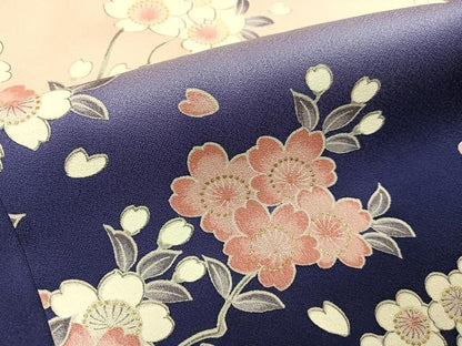 平和屋着物●訪問着　童子　桜　暈し染め　金彩　正絹　逸品　AABK5326ph