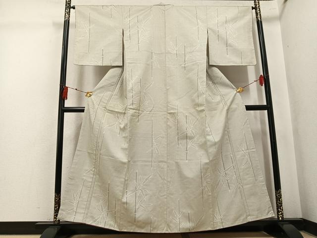 平和屋着物●上質な紬　100亀甲　笹竹文　正絹　逸品　AABK5328ph