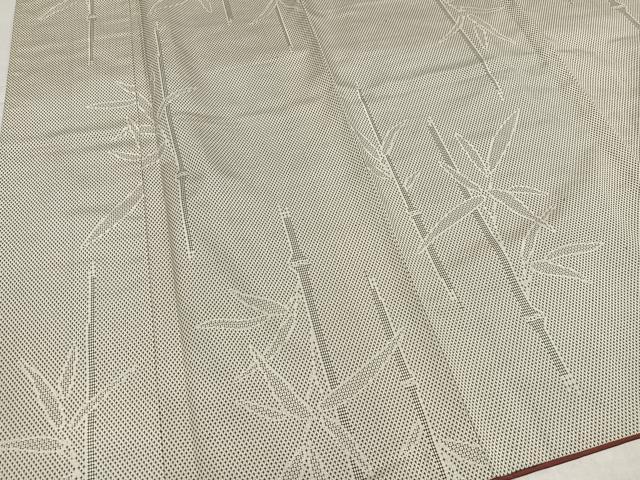 平和屋着物●上質な紬　100亀甲　笹竹文　正絹　逸品　AABK5328ph