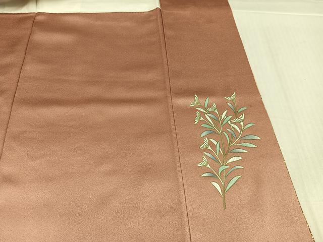 平和屋着物●訪問着　中国三大刺繍　汕頭刺繍　スワトウ刺繍　地紙花文　金彩　正絹　逸品　AABK5332ph