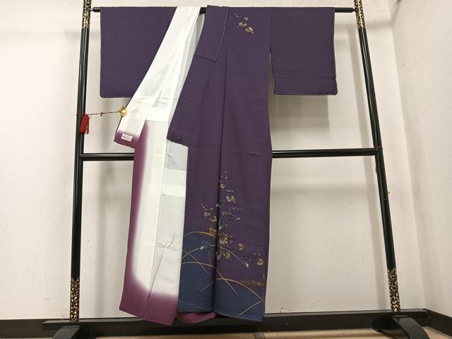 平和屋着物●和紙染染色作家・植村彩弘　訪問着　草花文　暈し染め　金彩　やまと誂製　正絹　逸品　未使用　AABK5335ph