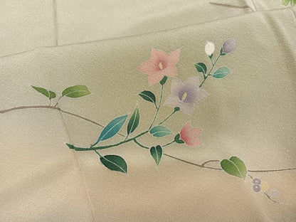 平和屋着物●訪問着　友禅　枝花文　暈し染め　正絹　逸品　未使用　AABK5341ph