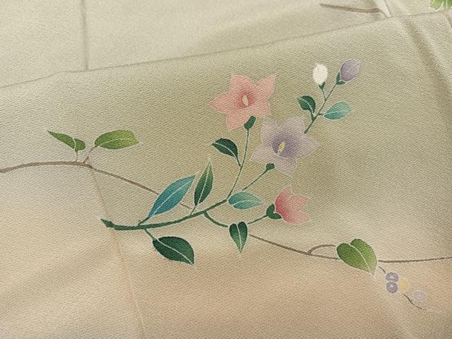 平和屋着物●訪問着　友禅　枝花文　暈し染め　正絹　逸品　未使用　AABK5341ph
