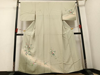 平和屋着物●訪問着　友禅　枝花文　暈し染め　正絹　逸品　未使用　AABK5341ph