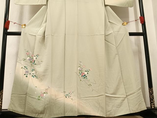 平和屋着物●訪問着　友禅　枝花文　暈し染め　正絹　逸品　未使用　AABK5341ph