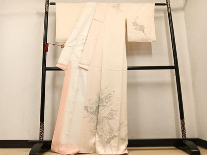 平和屋着物●訪問着　草花文　正絹　逸品　AABK5343ph