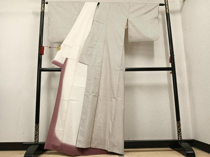 平和屋着物●本場大島紬　染大島　井桁絣　正絹　逸品　AABK5348ph