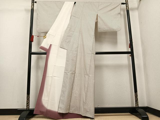 平和屋着物●本場大島紬　染大島　井桁絣　正絹　逸品　AABK5348ph