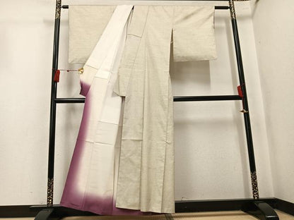 平和屋着物●本場大島紬　白大島　一元絣　正絹　逸品　AABK5350ph