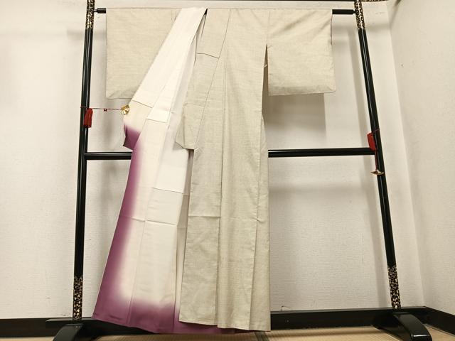 平和屋着物●本場大島紬　白大島　一元絣　正絹　逸品　AABK5350ph