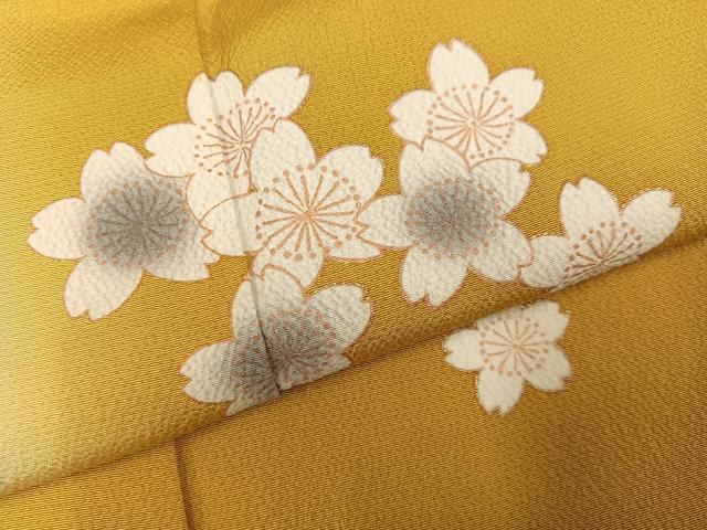 平和屋着物●訪問着　雪輪桜文　暈し染め　金彩　正絹　逸品　AABK5351ph