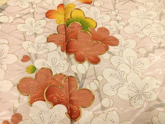 平和屋着物●豪華振袖　駒刺繍　梅　金彩　正絹　逸品　AABK5353ph
