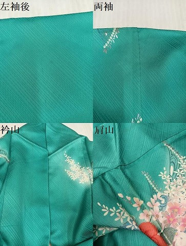 平和屋着物●豪華振袖　舞花文　暈し染め　ラメ　正絹　逸品　AABK5356ph