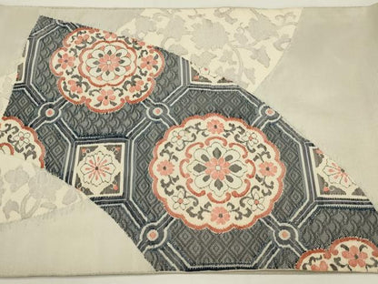 平和屋着物◎太鼓柄袋帯　正倉院花文　正絹　逸品　AABK5371ou